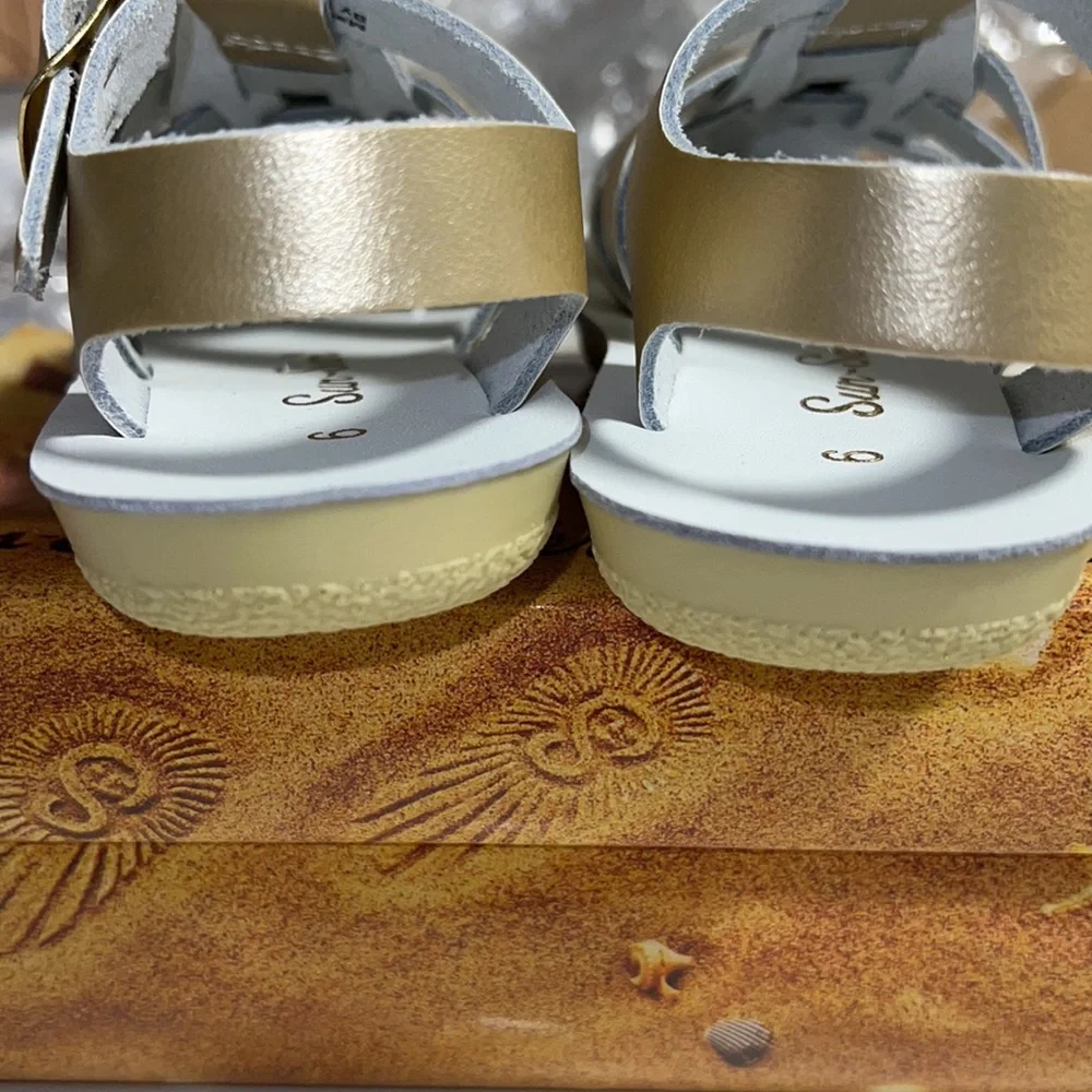 AUTH NIB Salt Water Sandal by Hoy Shoes Sun-San - Sailors GOLD